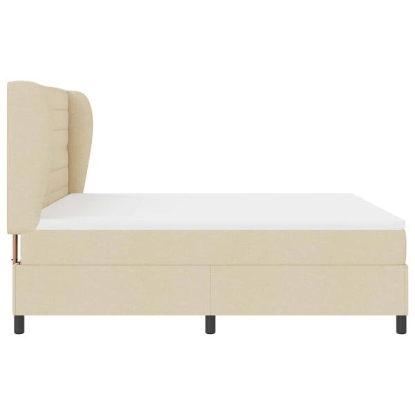 Boxspringbett mit Matratze Creme 180 x 200 cm Stoff