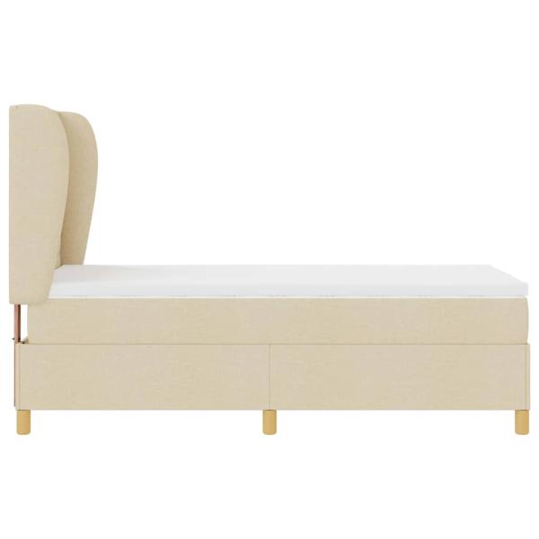Boxspringbett mit Matratze Dunkelgrau 90x190 cm Creme