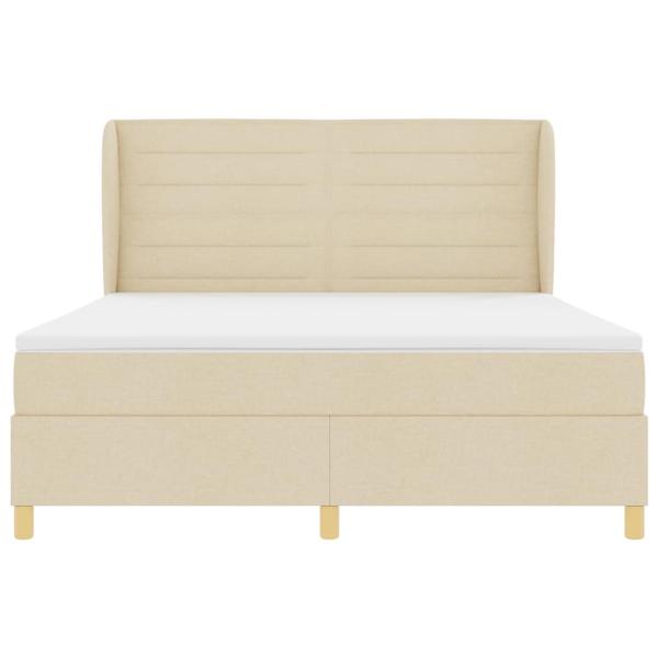 Boxspringbett mit Matratze Dunkelgrau 90x190 cm Creme