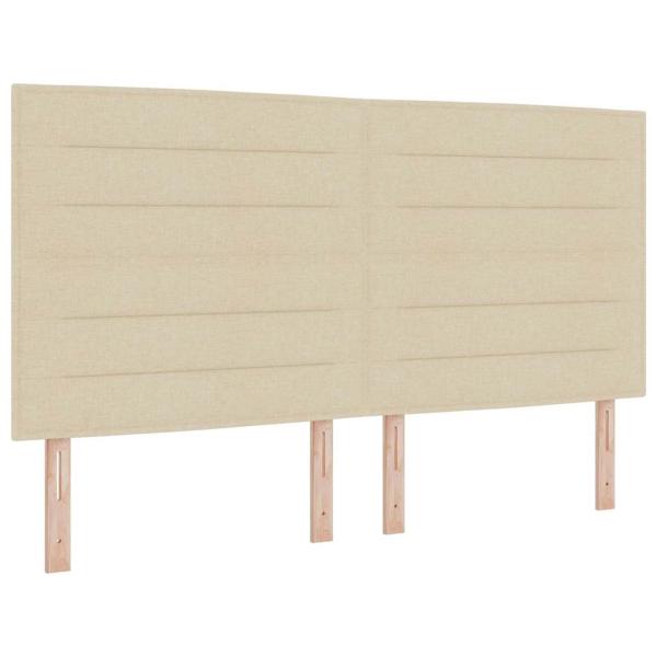 Boxspringbett mit Matratze Dunkelgrau 90x190 cm Creme