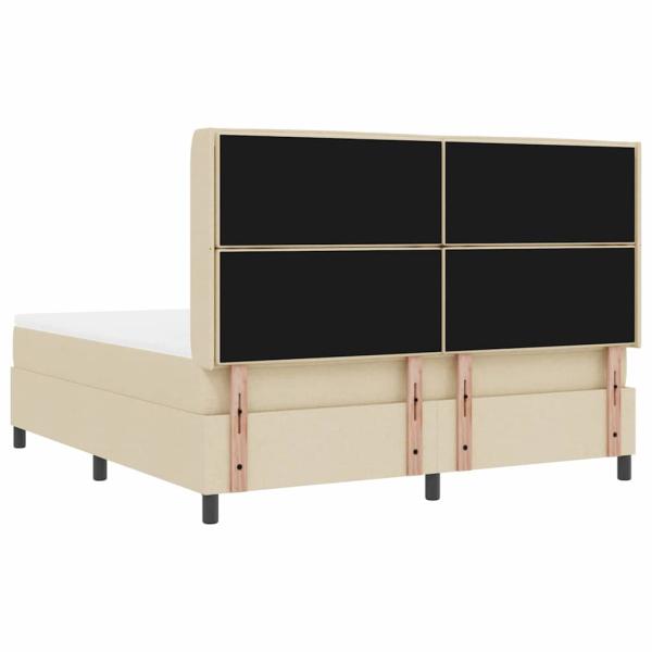 Boxspringbett mit Matratze Creme 180 x 200 cm Stoff