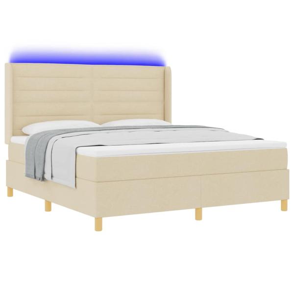 Boxspringbett mit Matratze Creme 140 x 200 cm Stoff