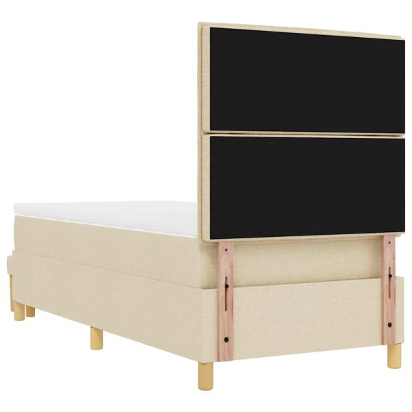 Boxspringbett mit Matratze mit Kopfteil Creme 90 x 190 cm Stoff