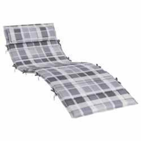 Sonnen-Lounger Kissen Plaid Grau 180 x 60 x 4 cm Oxford-Stoff