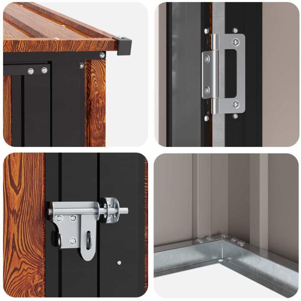 Gartenhütten Braun 153,5 x 86 x 200 cm Metall