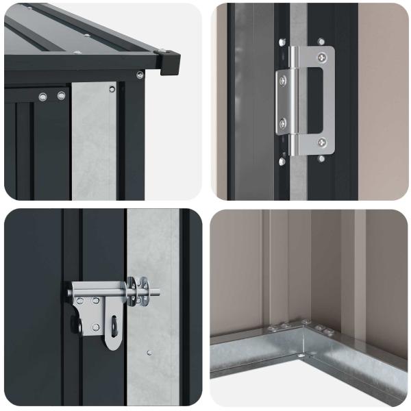 Gartenhütten Anthrazit 203,5 x 73 x 200 cm Metall