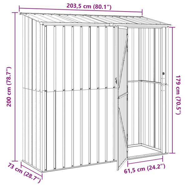 Gartenhütten Braun 203,5 x 73 x 200 cm Metall