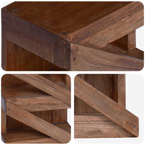 Regal Braun 24 x 14 x 80 cm Massives Mahagoni Holz