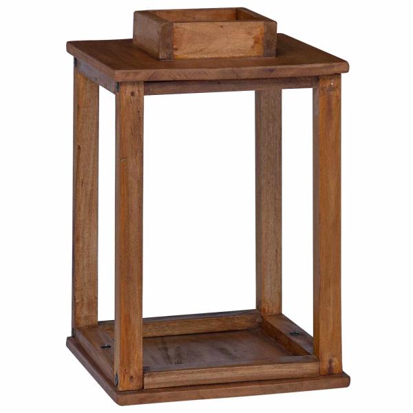 Laterne 3 pcs Natur Mahagoni Holz