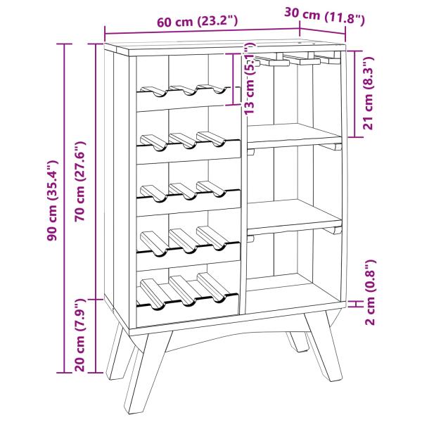 Regal Braun 60 x 30 x 90 cm Massives upgecyceltes Holz