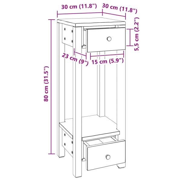 Pflanzenständer Braun 30 x 30 x 80 cm Mahagoni Holz