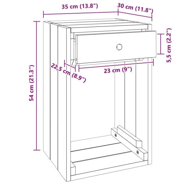 Nachttisch Braun 63 x 30 x 79 cm Massives Mahagoni Holz