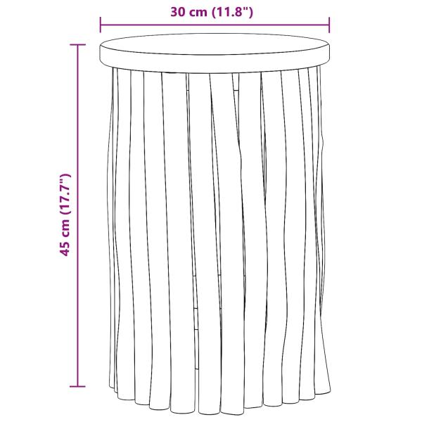 Hocker Natur 30 x 30 x 45 cm Massivholz Teak