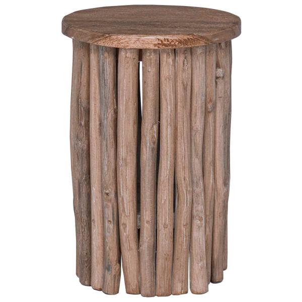 Hocker Natur 30 x 30 x 45 cm Massivholz Teak