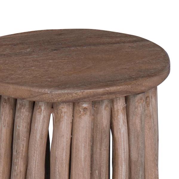 Hocker Natur 30 x 30 x 45 cm Massivholz Teak