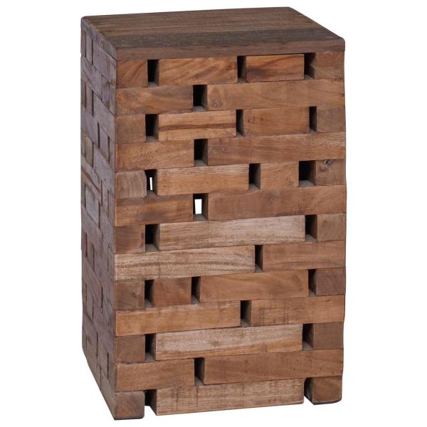 Hocker Natur 29 x 29 x 48 cm Massivholz Altholz