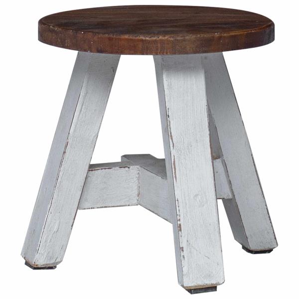 Hocker Natur 22 x 22 x 24 cm Mahagoni Holz