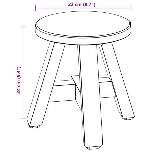 Hocker Natur 22 x 22 x 24 cm Mahagoni Holz