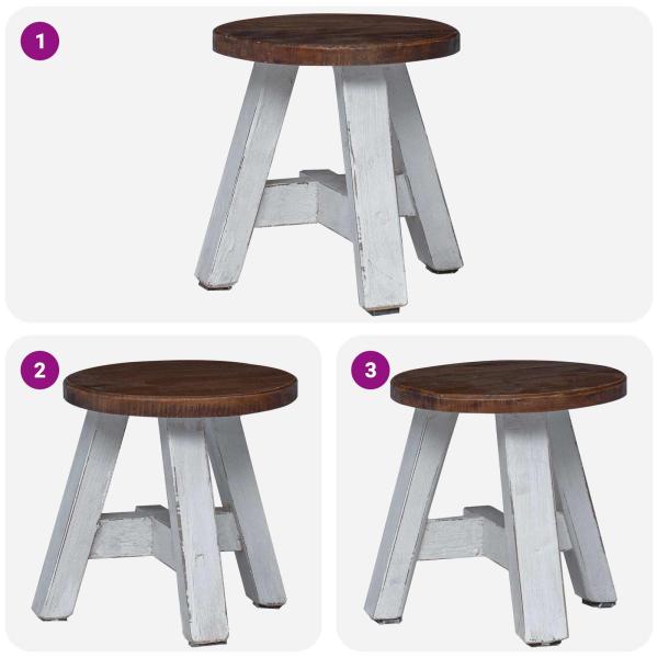 Hocker Natur 22 x 22 x 24 cm Mahagoni Holz