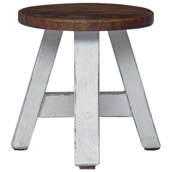 Hocker Natur 22 x 22 x 24 cm Mahagoni Holz