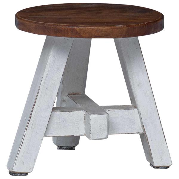 Hocker Natur 22 x 22 x 24 cm Mahagoni Holz