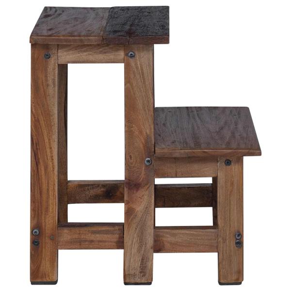 Hocker Natur 37 x 37 x 46 cm Mahagoni Holz
