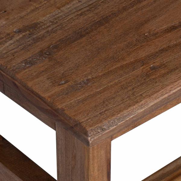 Hocker Natur 37 x 37 x 46 cm Mahagoni Holz