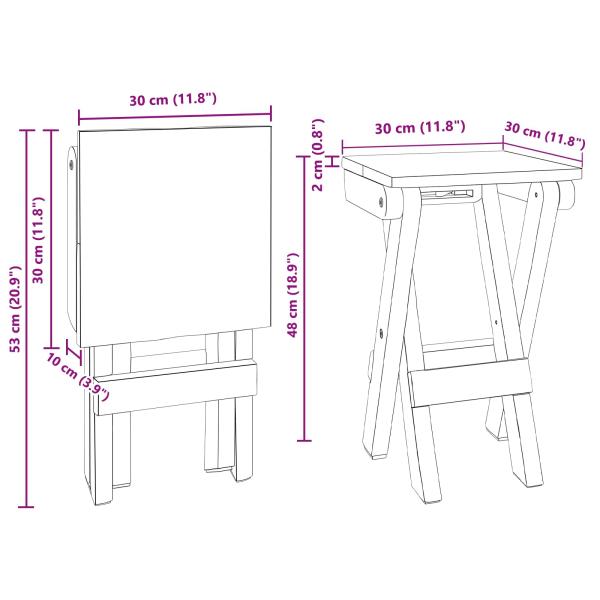 Hocker Natur 30 x 30 x 48 cm Massivholz Altholz