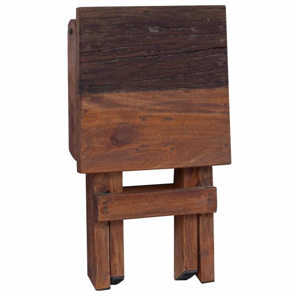 Hocker Natur 30 x 30 x 48 cm Massivholz Altholz
