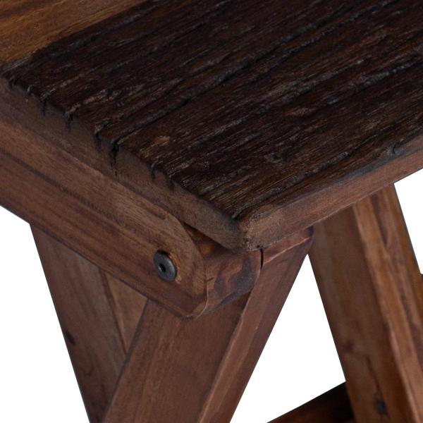 Hocker Natur 30 x 30 x 48 cm Massivholz Altholz