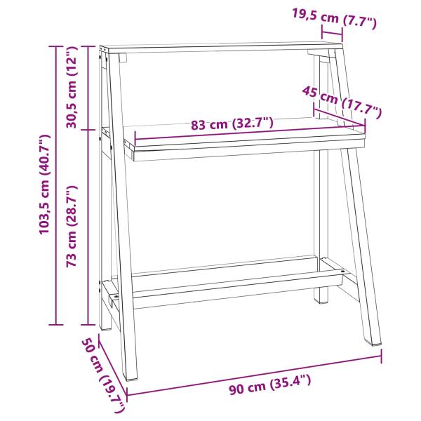 Schreibtisch Braun 90 x 50 x 103 cm Massives upgecyceltes Holz