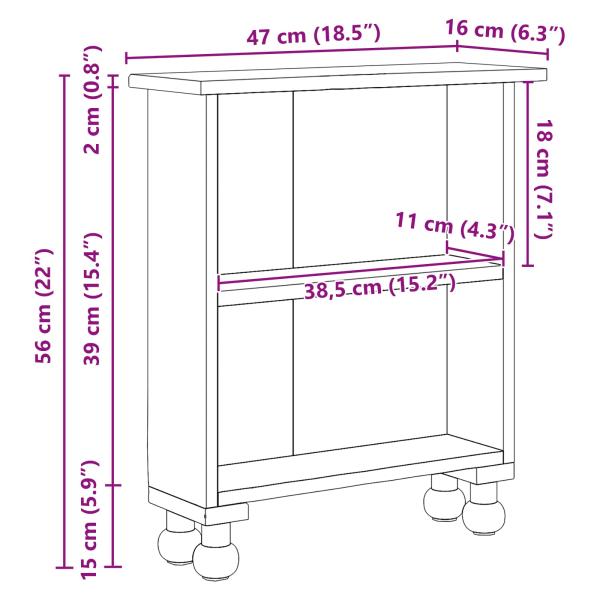 Regale mit Regal Braun 47 x 16 x 55 cm Massives Mahagoni Holz