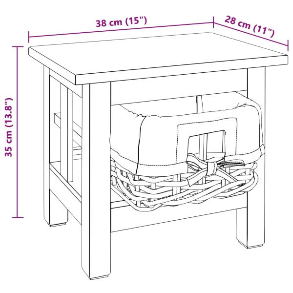 Beistelltisch Braun Massivholz Mahagoni