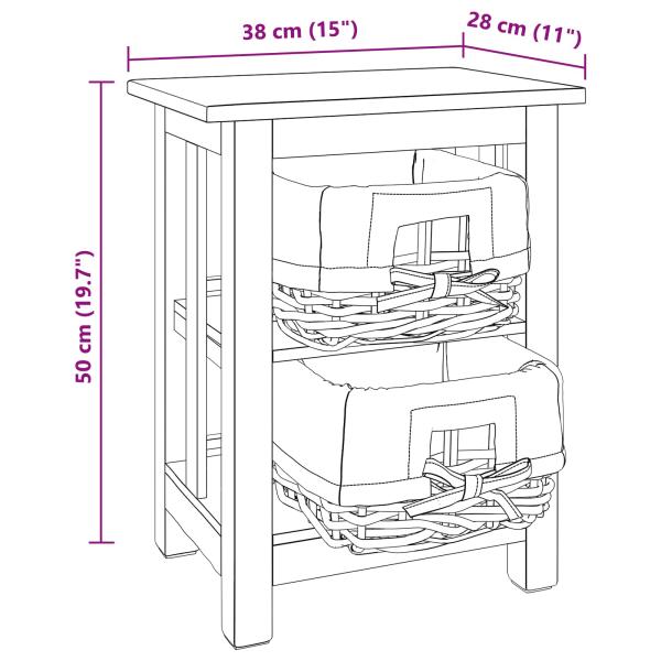 Beistelltisch Braun Massivholz Mahagoni