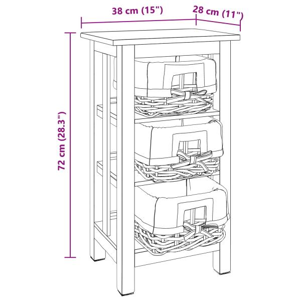 Beistelltisch Braun Massivholz Mahagoni