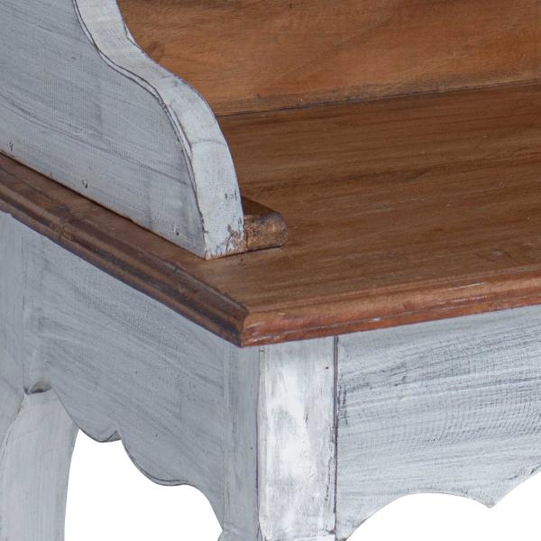 Schreibtisch Weiß 80 x 40 x 92 cm Massives Mahagoni Holz