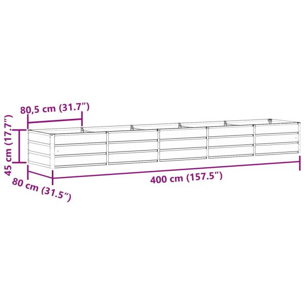 ARDEBO.de - Pflanzkübel Elfenbein 400 x 80 x 45 cm Stahl