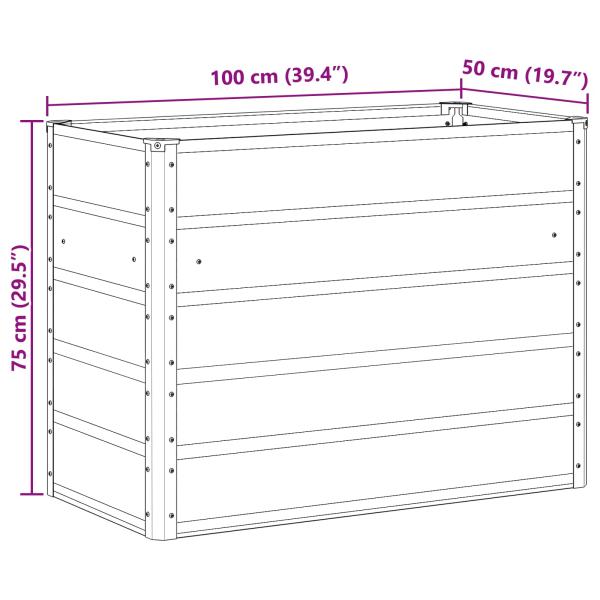 Pflanzkübel Elfenbein 480 x 50 x 45 cm Verzinkter Stahl