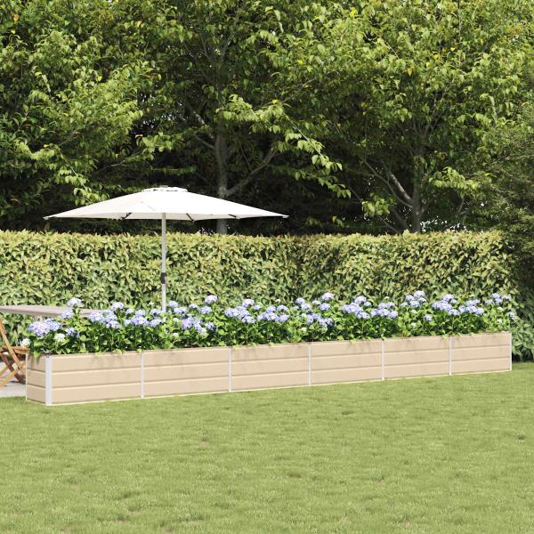 ARDEBO.de - Pflanzkübel Elfenbein 480 x 50 x 45 cm Verzinkter Stahl