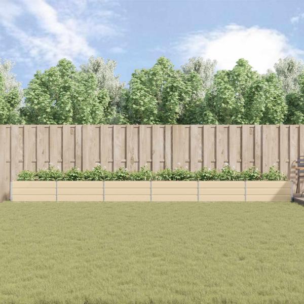 Pflanzkübel Elfenbein 195 x 100 x 45 cm Verzinkter Stahl