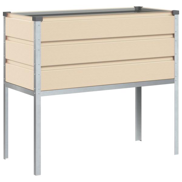 Pflanzkübel Elfenbein 100 x 45 x 90 cm Verzinkter Stahl