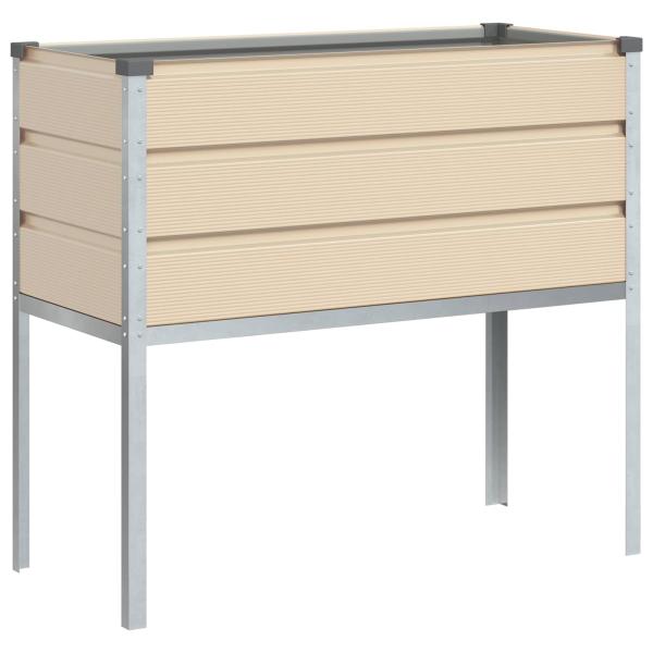 Pflanzkübel Elfenbein 100 x 45 x 90 cm Verzinkter Stahl