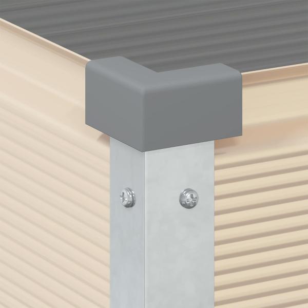 Pflanzkübel Elfenbein 100 x 45 x 90 cm Verzinkter Stahl