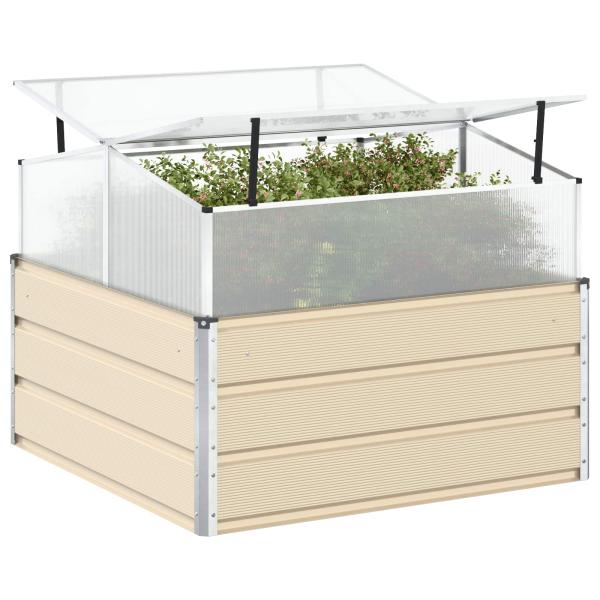 Pflanzkübel Elfenbein 100 x 100 x 77 cm Verzinkter Stahl