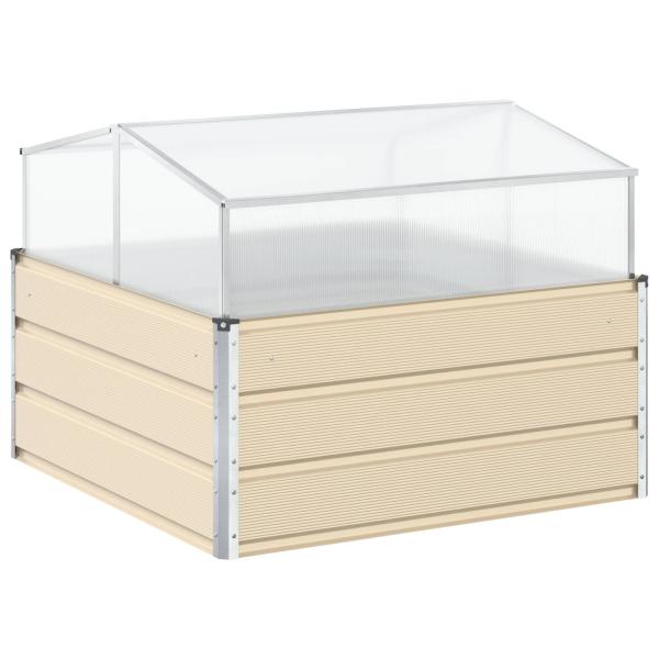 Pflanzkübel Elfenbein 100 x 100 x 77 cm Verzinkter Stahl