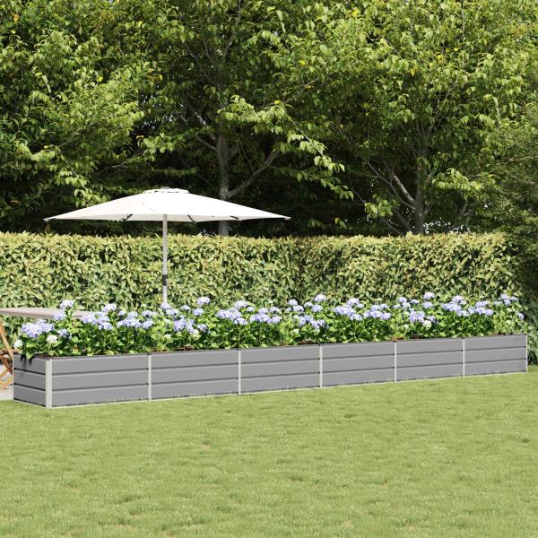 ARDEBO.de - Pflanzkübel Hellgrau 600 x 80 x 45 cm Stahl