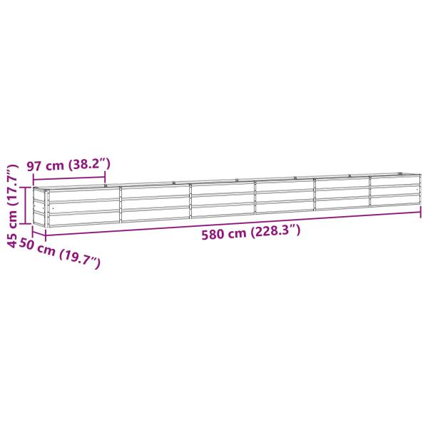 Pflanzkübel Anthrazit 480 x 50 x 45 cm Verzinkter Stahl