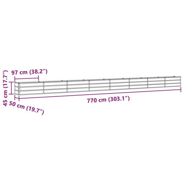 Pflanzkübel Anthrazit 480 x 50 x 45 cm Verzinkter Stahl