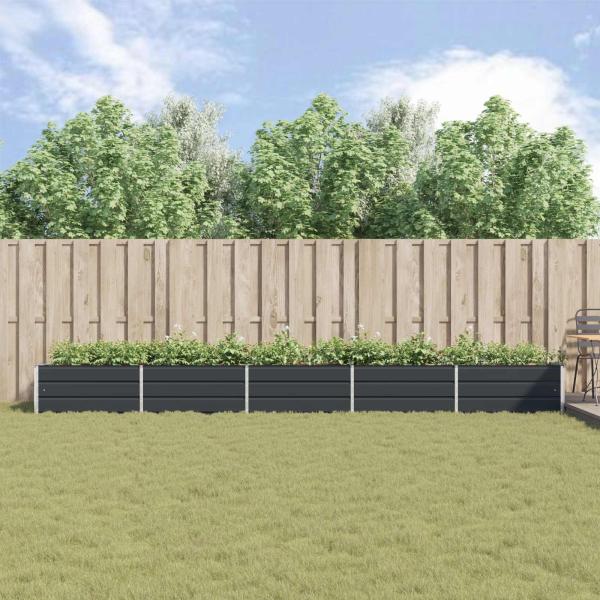 ARDEBO.de - Pflanzkübel Anthrazit 195 x 100 x 45 cm Verzinkter Stahl