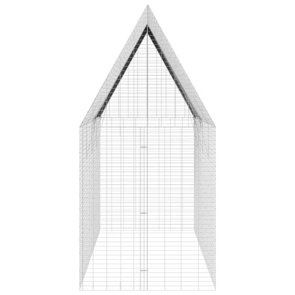 ARDEBO.de - Hasenkäfig Silber 400 x 100 x 210 cm Verzinkter Stahl